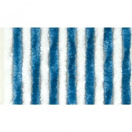 Cortina terciopelo blanca azul ref. 17278