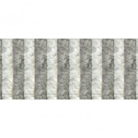 Cortina terciopelo gris/blanco ref. 17476